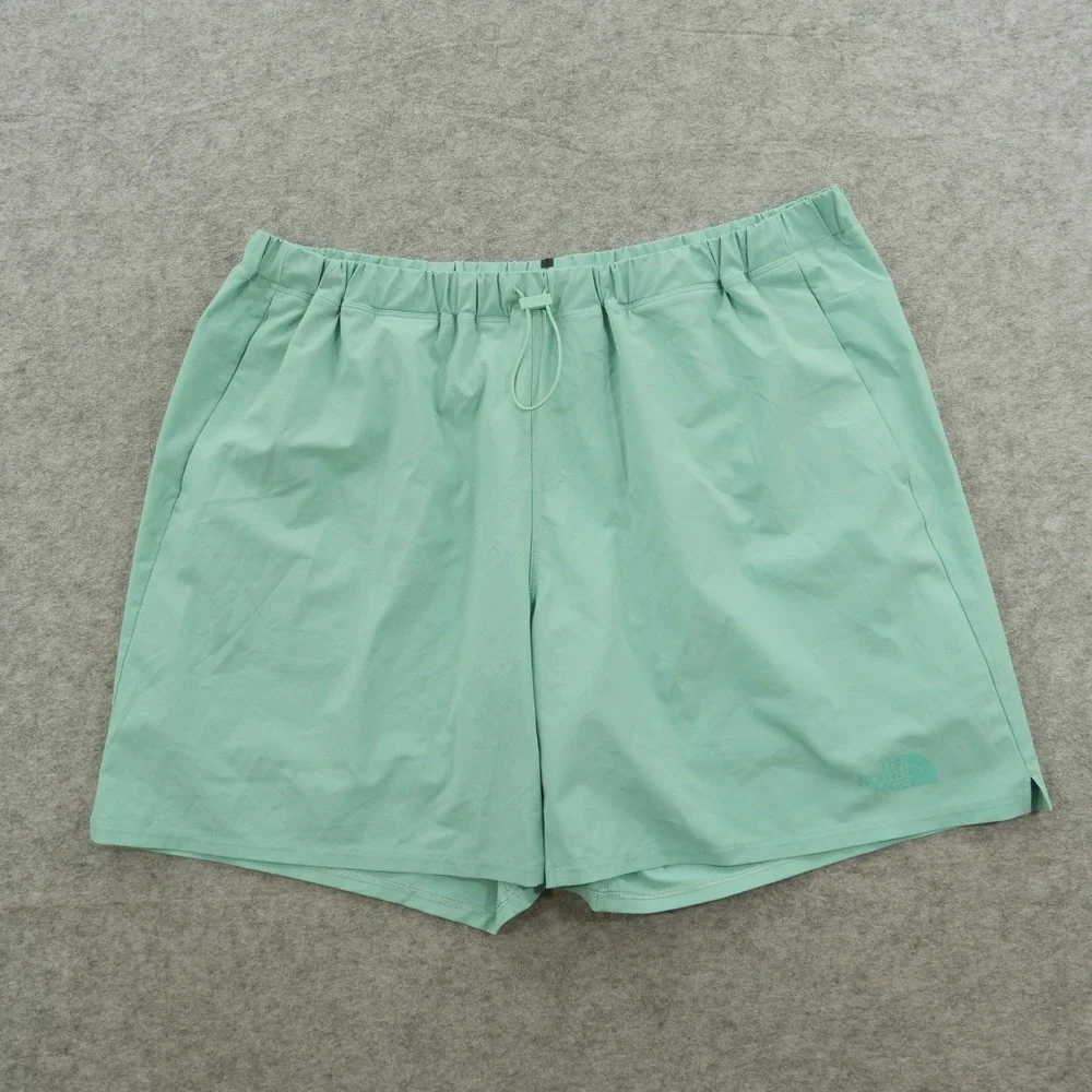 North Face Mens 2XL XXL Green Lined Elastic Waist Graphic Print Gym Active